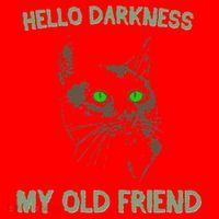 Black Cat Hello Darkness My Old Friend Santa Hat thumb 1