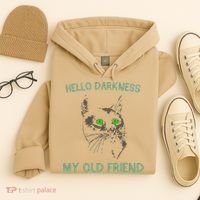 Black Cat Hello Darkness My Old Friend Hoodie thumb 4
