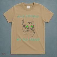 Black Cat Hello Darkness My Old Friend T-Shirt thumb 5
