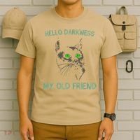 Black Cat Hello Darkness My Old Friend T-Shirt thumb 6