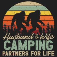 Bigfoot Camping Husband And Wife Partners For Life Gift Women's Sweatshirt thumb 2