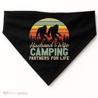 Bigfoot Camping Husband And Wife Partners For Life Gift USA-Made Doggie Bandana thumb 0