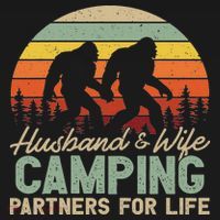 Bigfoot Camping Husband And Wife Partners For Life Gift Women's Hoodie thumb 2