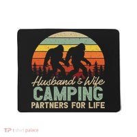 Bigfoot Camping Husband And Wife Partners For Life Gift Mousepad thumb 0