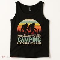 Bigfoot Camping Husband And Wife Partners For Life Gift Tank Top thumb 2