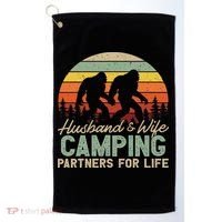 Bigfoot Camping Husband And Wife Partners For Life Gift Golf Towel thumb 0