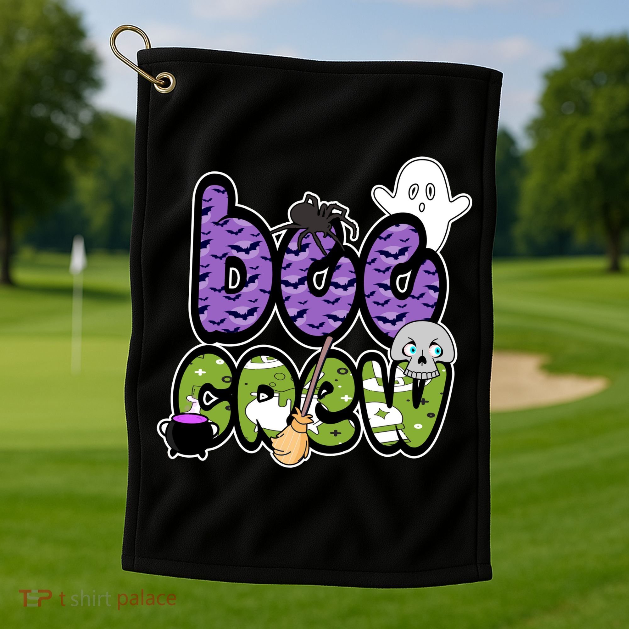 Boo Crew Halloween Spooky Fun Golf Towel