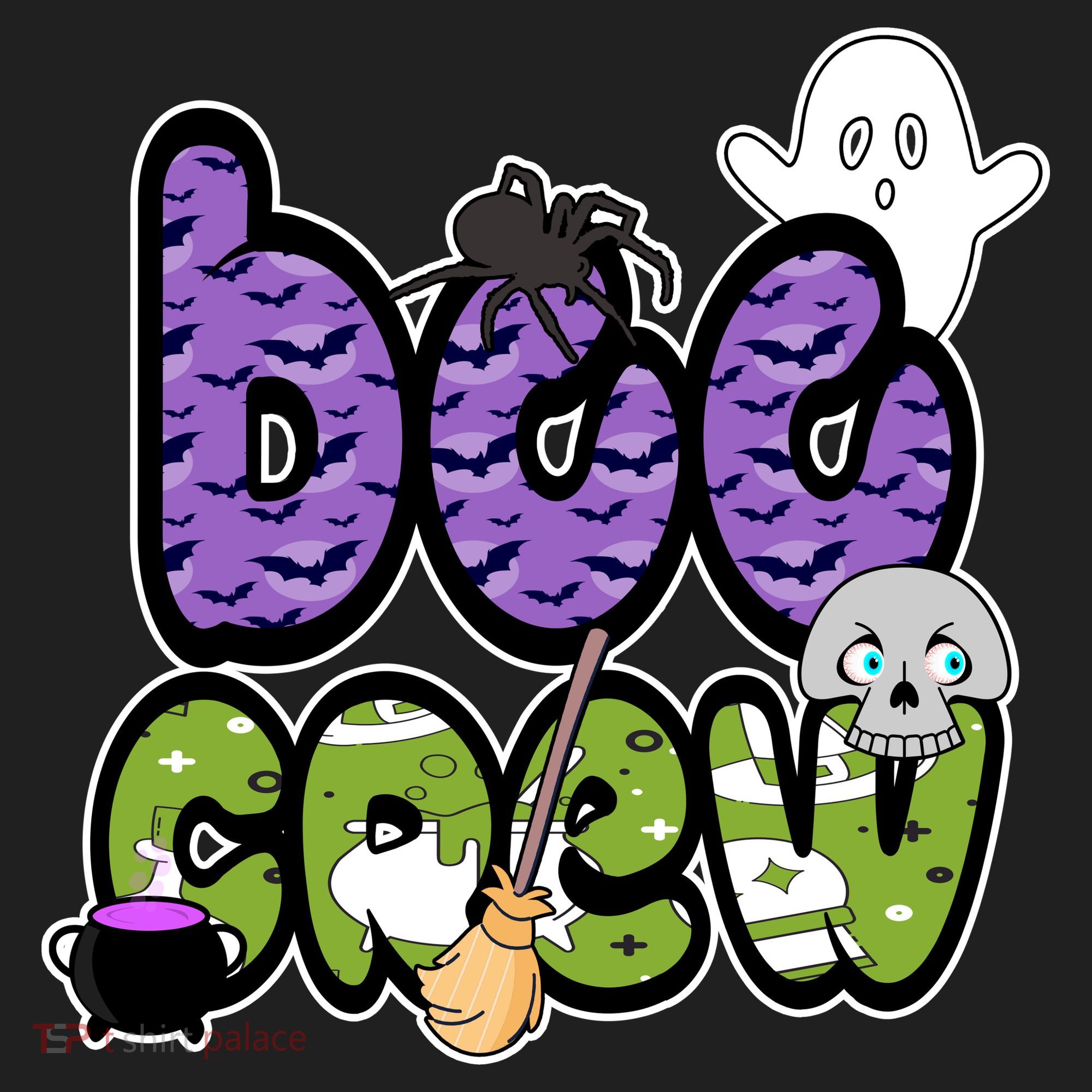 Boo Crew Halloween Spooky Fun Golf Towel