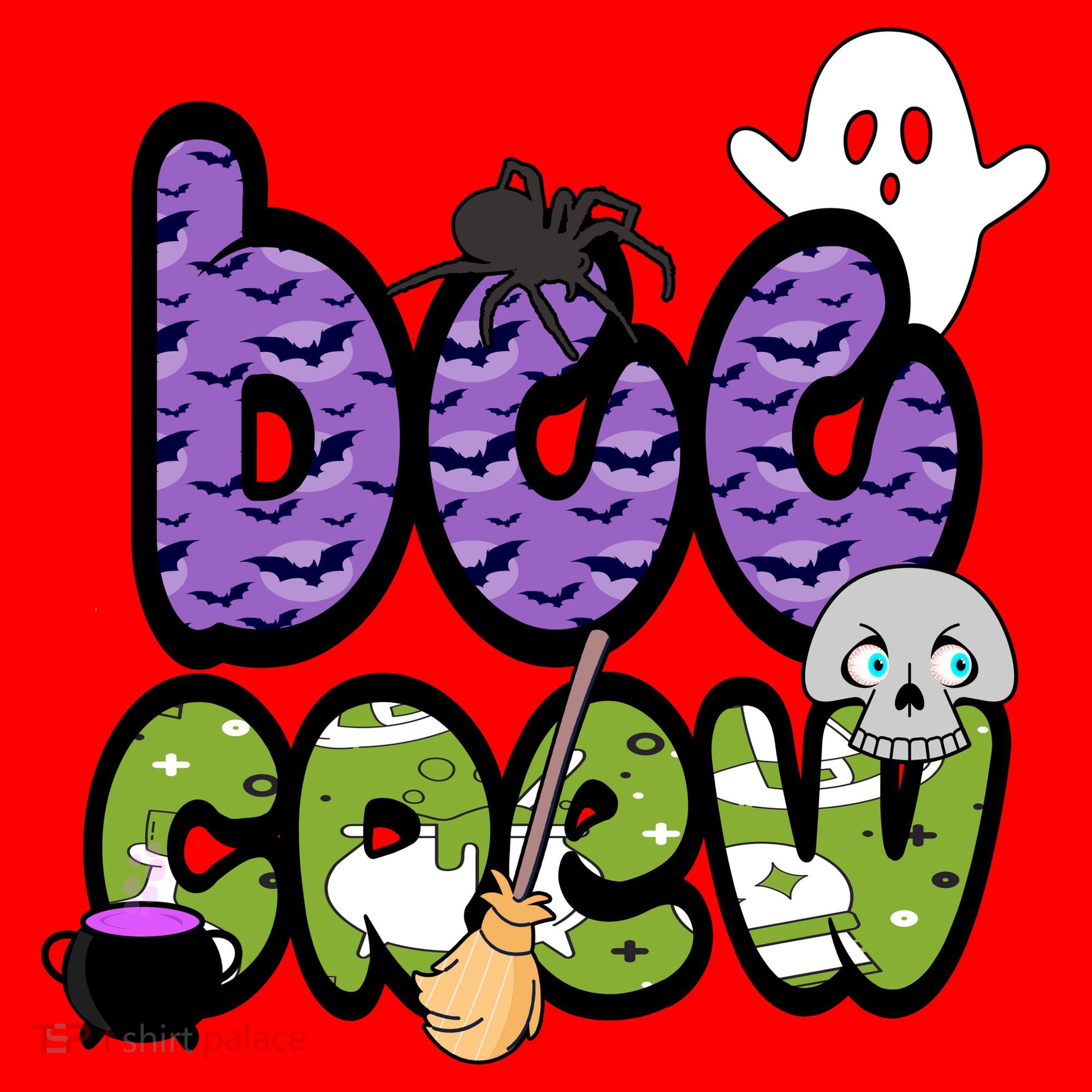 Boo Crew Halloween Spooky Fun Santa Hat