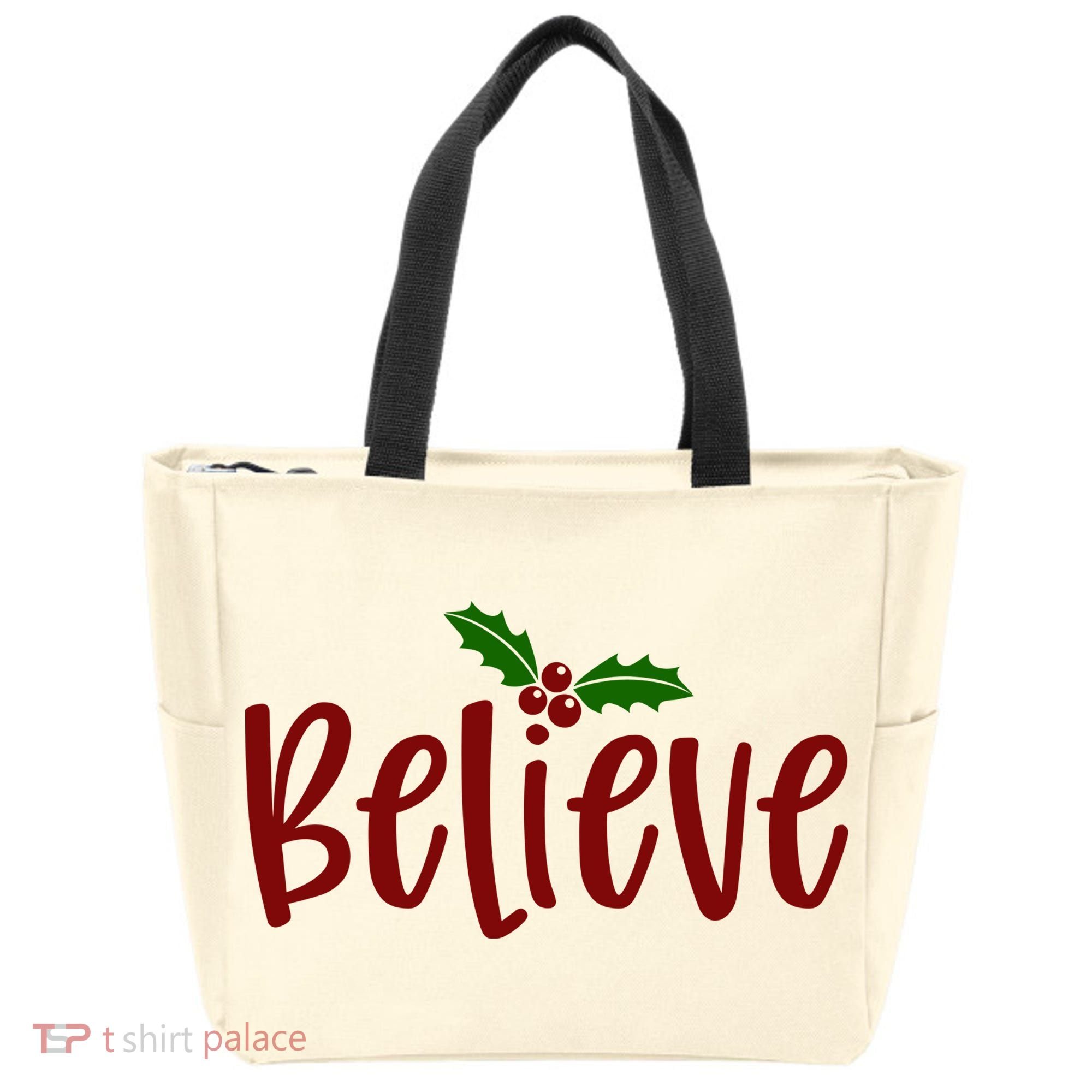 Believe Christmas Holiday Tote Bag