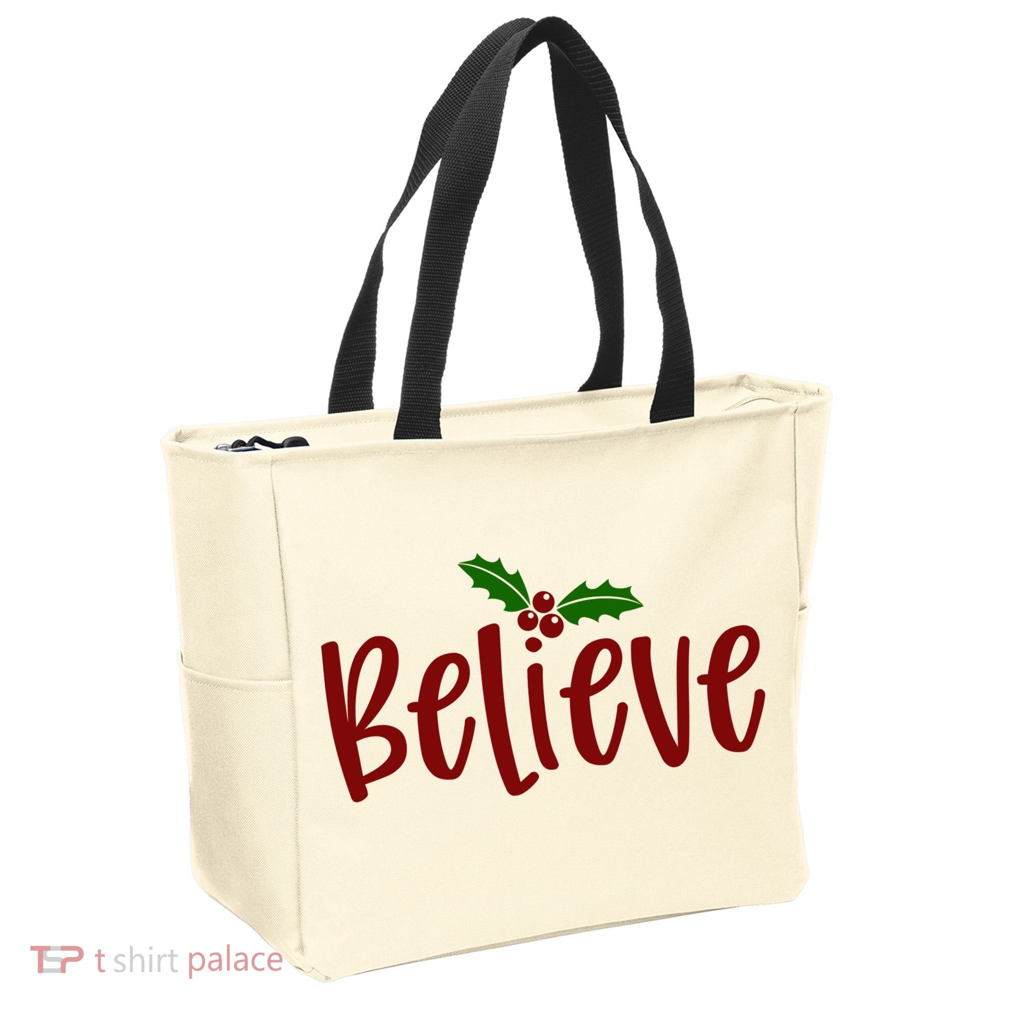 Believe Christmas Holiday Tote Bag