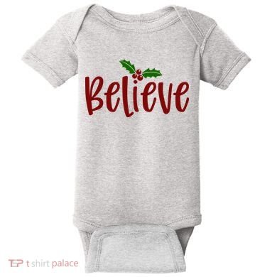 Believe Christmas Holiday Baby Bodysuit