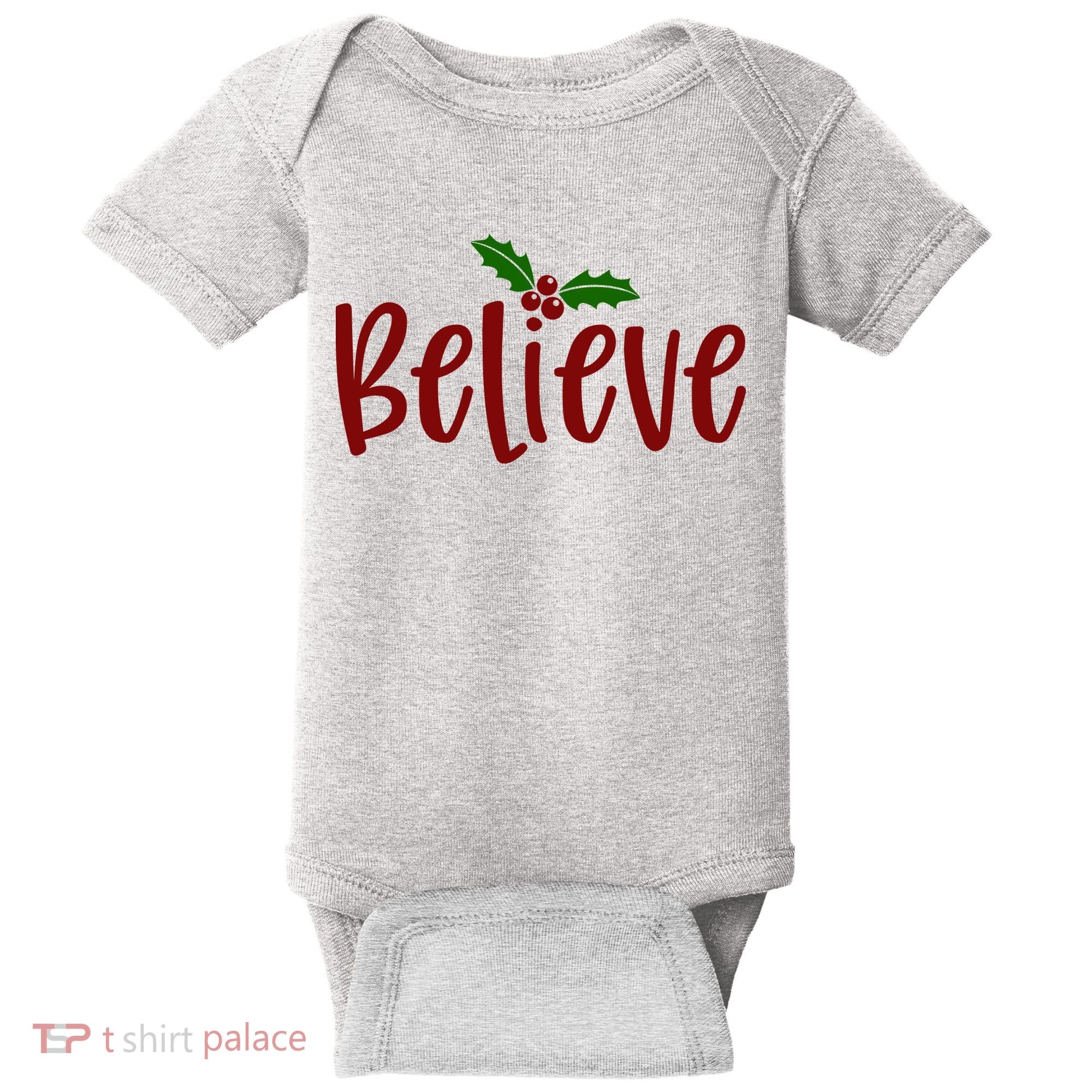 Believe Christmas Holiday Baby Bodysuit
