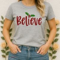 Believe Christmas Holiday Women's T-Shirt thumb 2