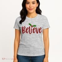 Believe Christmas Holiday Women's T-Shirt thumb 4