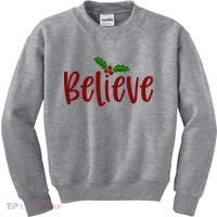 Believe Christmas Holiday Kids Sweatshirt thumb 0