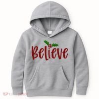 Believe Christmas Holiday Kids Hoodie thumb 0