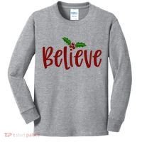 Believe Christmas Holiday Kids Long Sleeve Shirt thumb 0