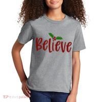 Believe Christmas Holiday Kids T-Shirt thumb 2