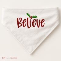 Believe Christmas Holiday USA-Made Doggie Bandana thumb 0