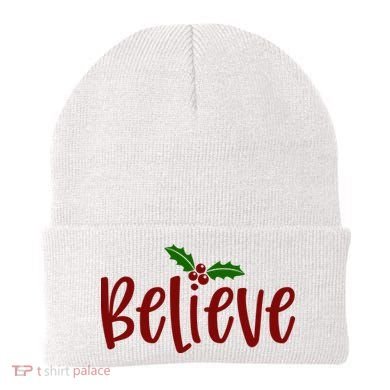 Believe Christmas Holiday Beanie