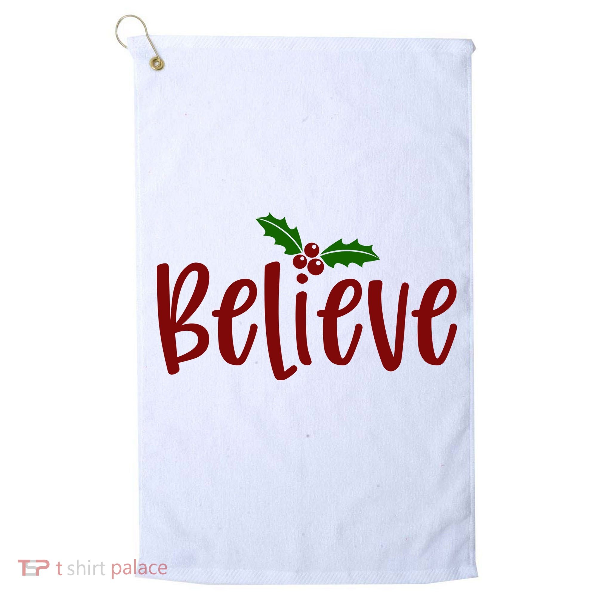 Believe Christmas Holiday Golf Towel