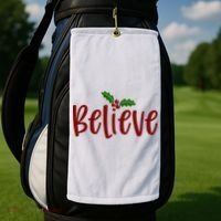Believe Christmas Holiday Golf Towel thumb 2