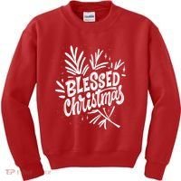 Blessed Christmas Holiday Kids Sweatshirt thumb 0
