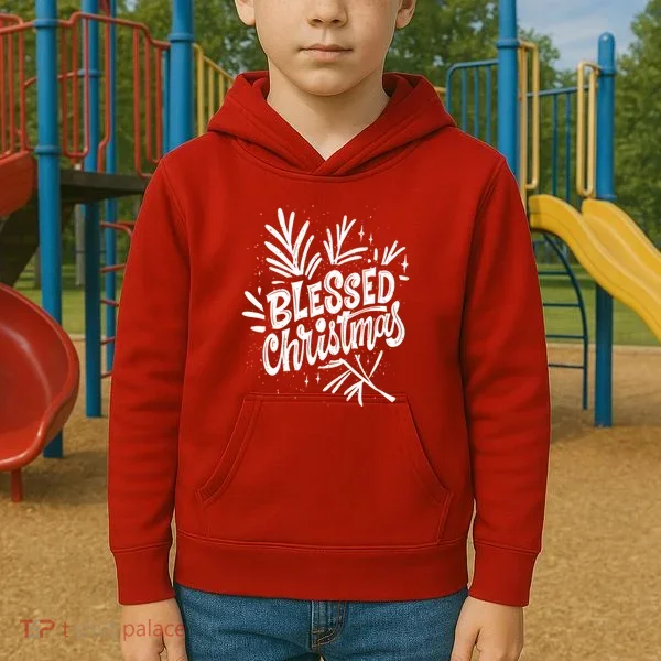 Blessed Christmas Holiday Kids Hoodie