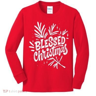 Blessed Christmas Holiday Kids Long Sleeve Shirt