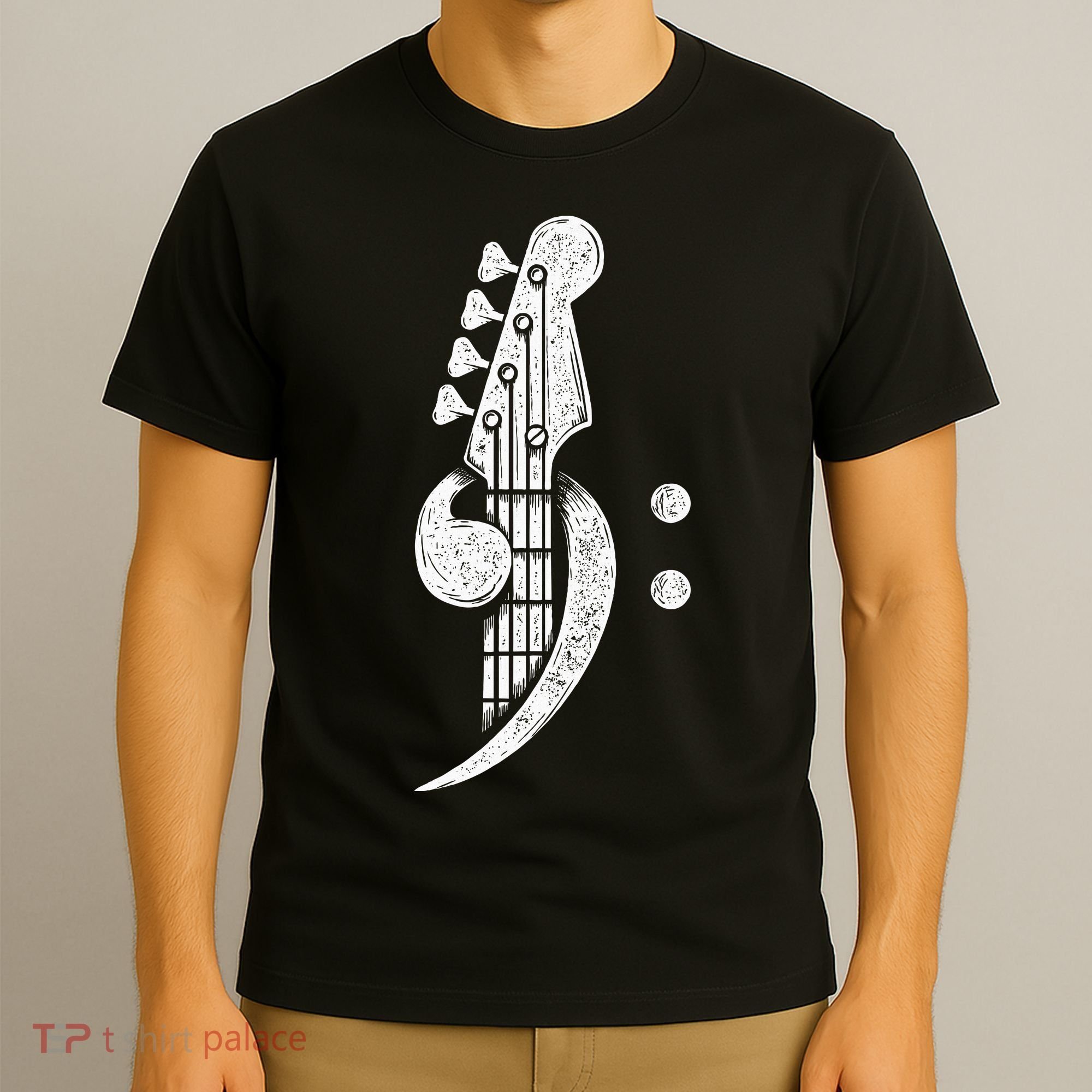 Bass Cleff Headstock Bassist Bass Guitar Musician T-Shirt