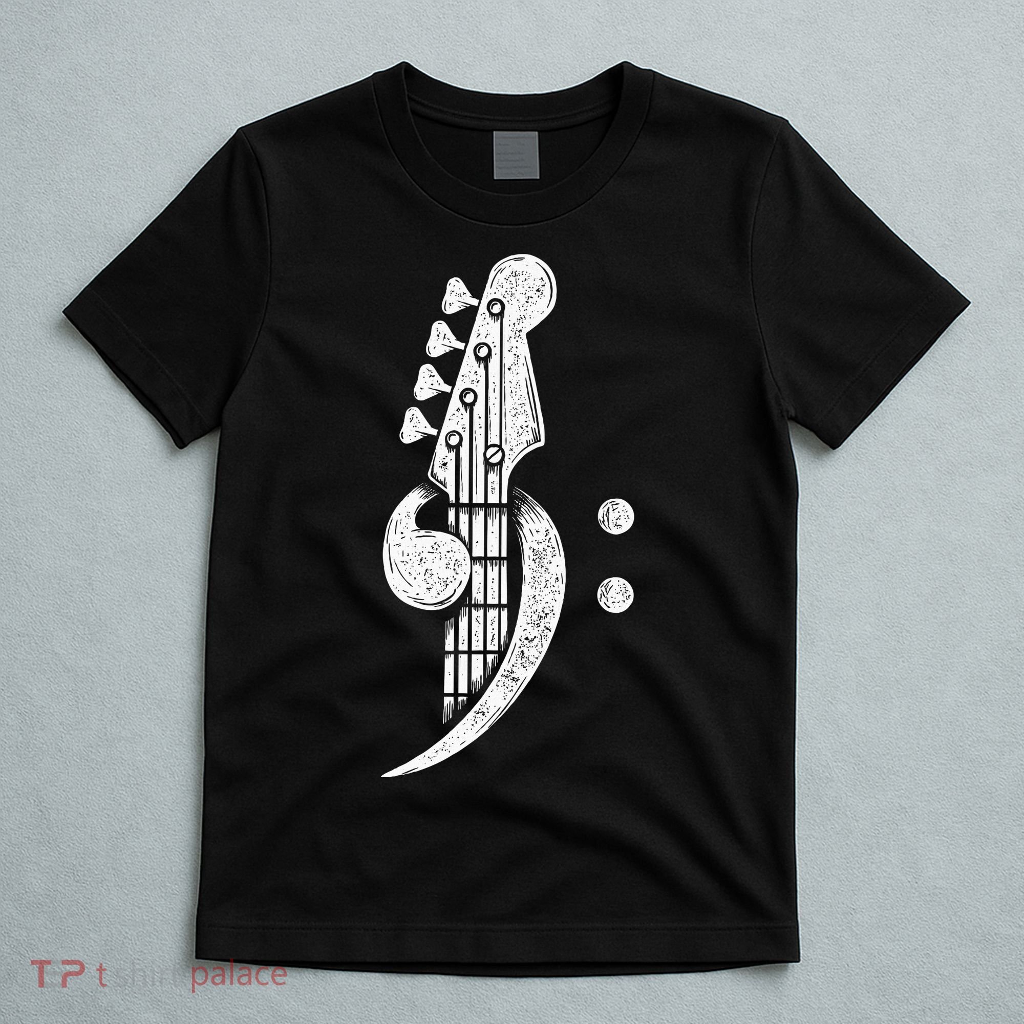 Bass Cleff Headstock Bassist Bass Guitar Musician T-Shirt