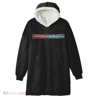 Binary Code Hidden Message Hooded Wearable Blanket