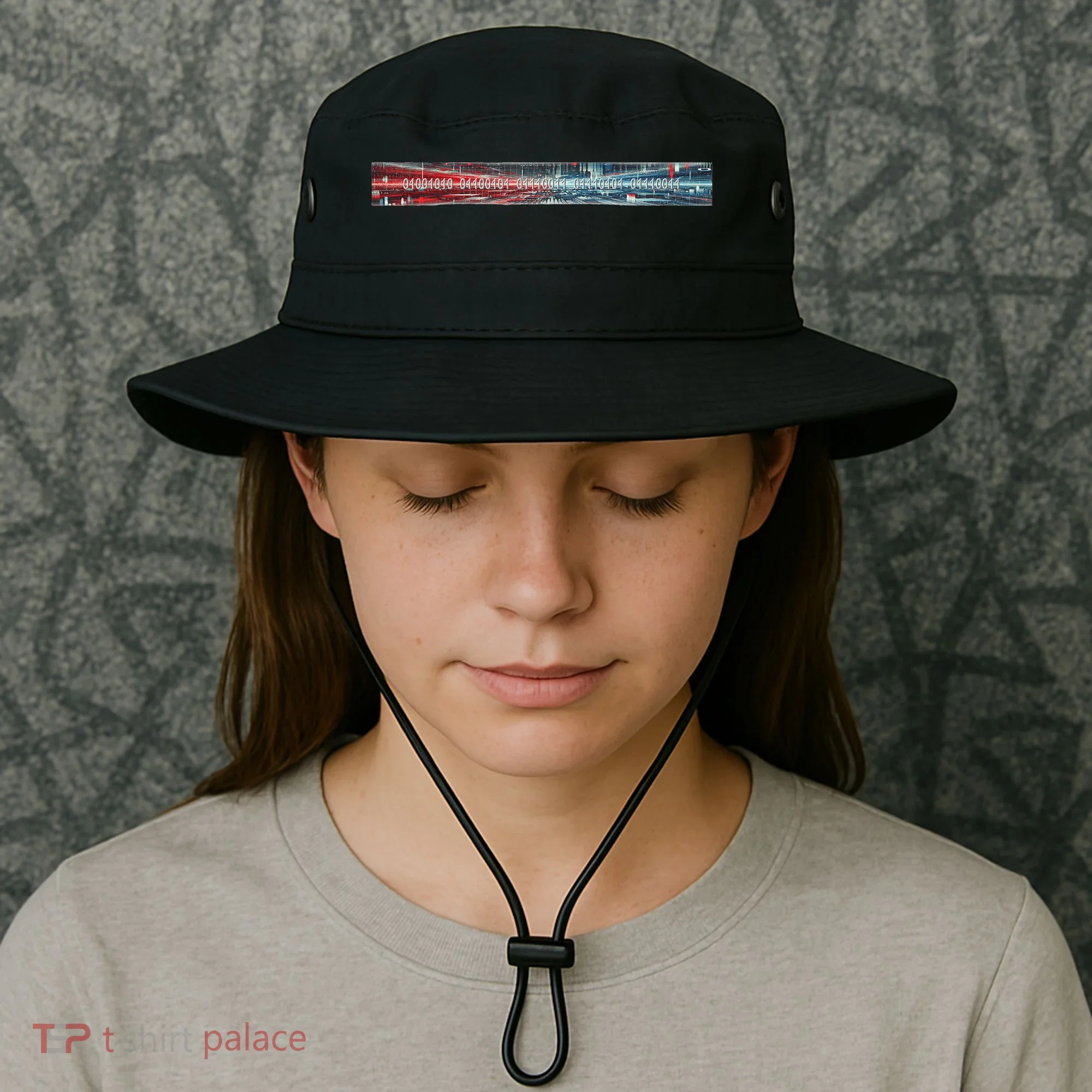 Binary Code Hidden Message Bucket Hat