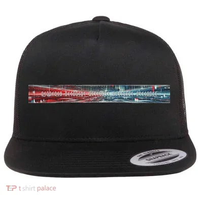 Binary Code Hidden Message Flat Bill Trucker Hat