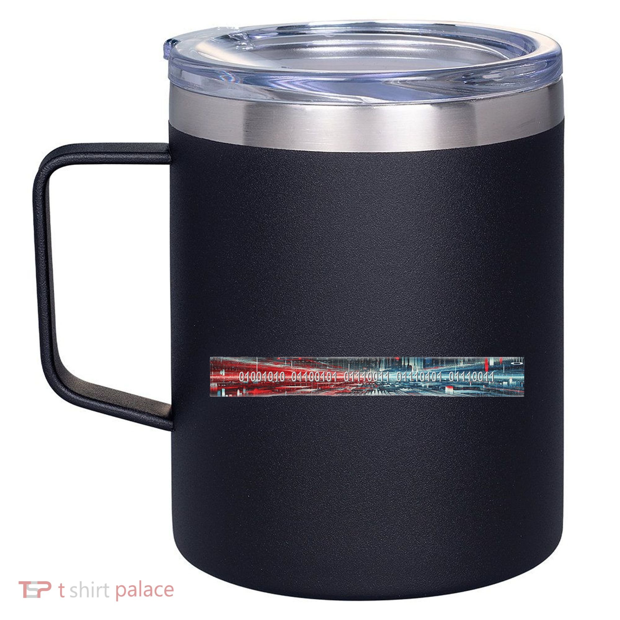 Binary Code Hidden Message 12oz Stainless Steel Coffee Mug