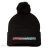 Binary Code Hidden Message Pom Pom 12in Knit Beanie
