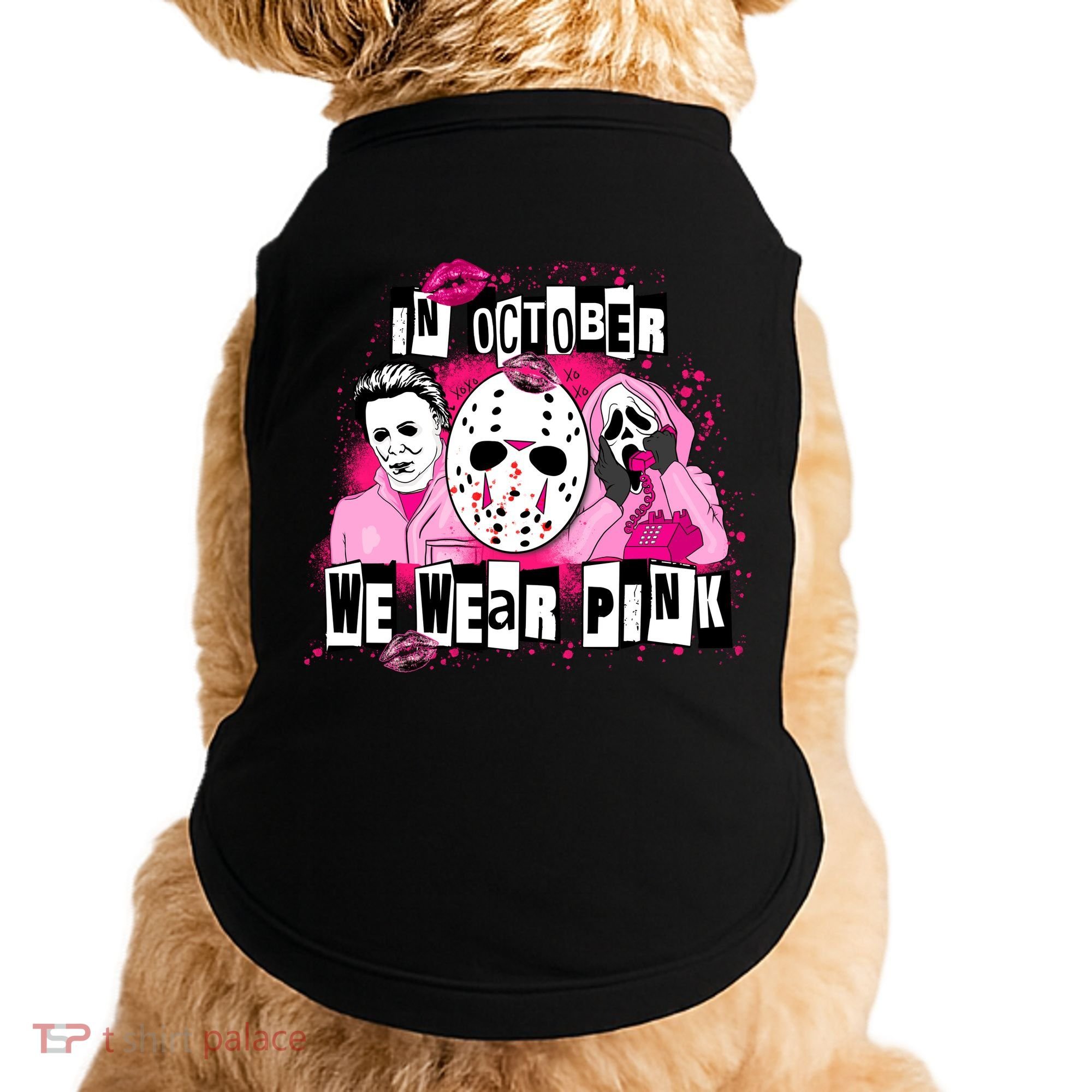 Breast Cancer Horror Movie Characters Halloween Doggie Tank