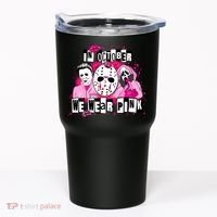 Breast Cancer Horror Movie Characters Halloween Tumbler thumb 0