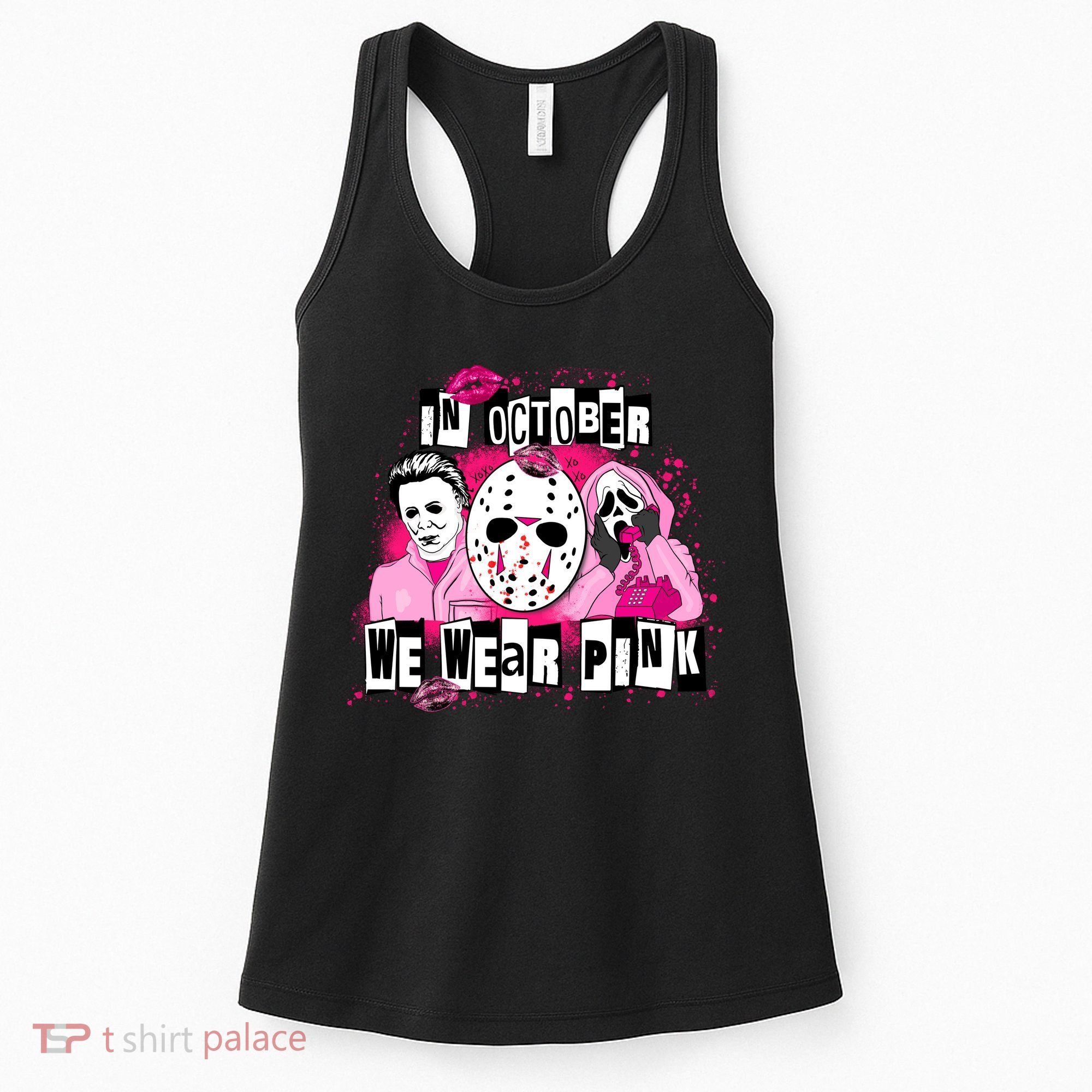Breast Cancer Horror Movie Characters Halloween Women's Tank Top