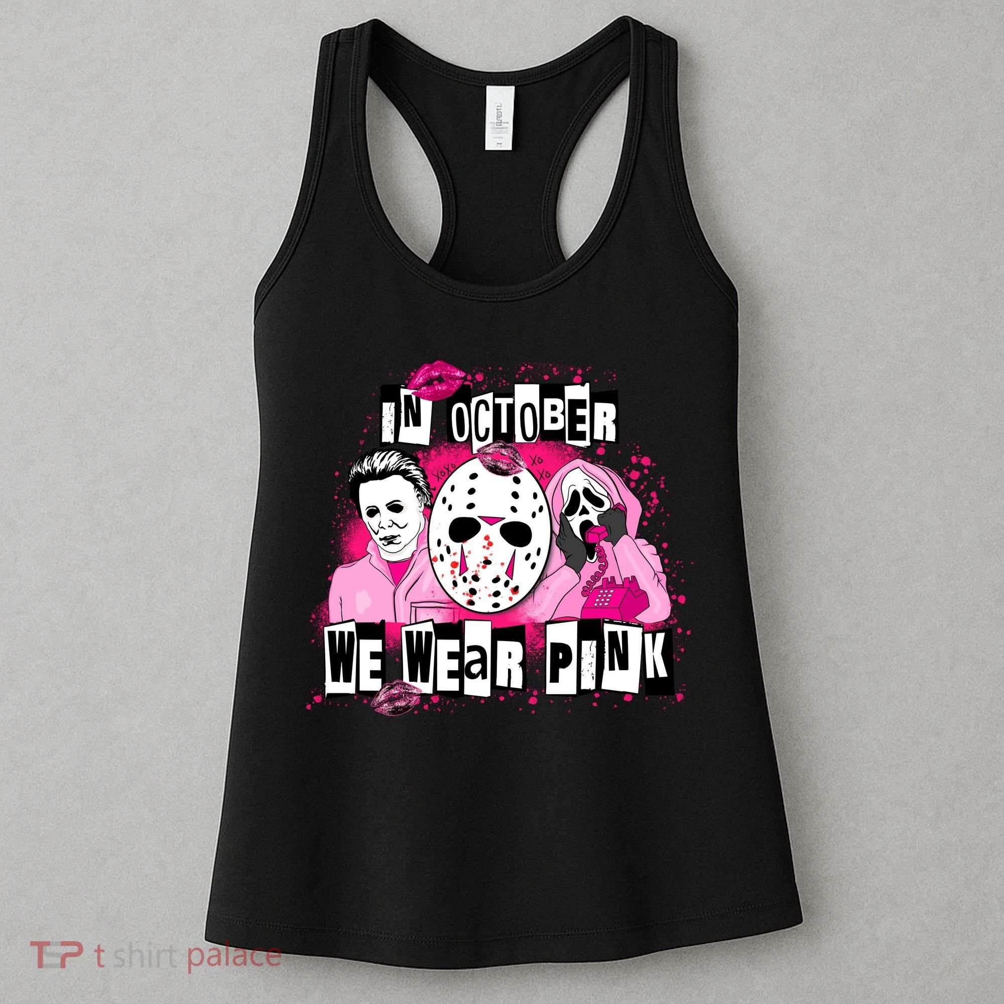 Breast Cancer Horror Movie Characters Halloween Women's Tank Top