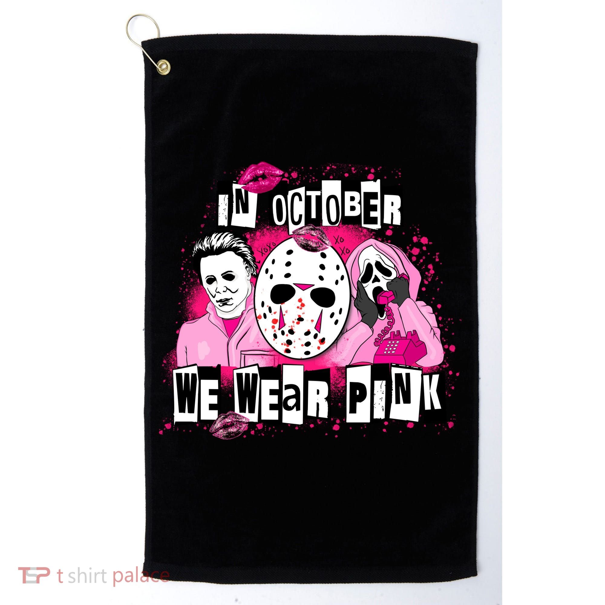 Breast Cancer Horror Movie Characters Halloween Golf Towel