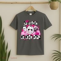 Breast Cancer Horror Movie Characters Halloween T-Shirt thumb 2