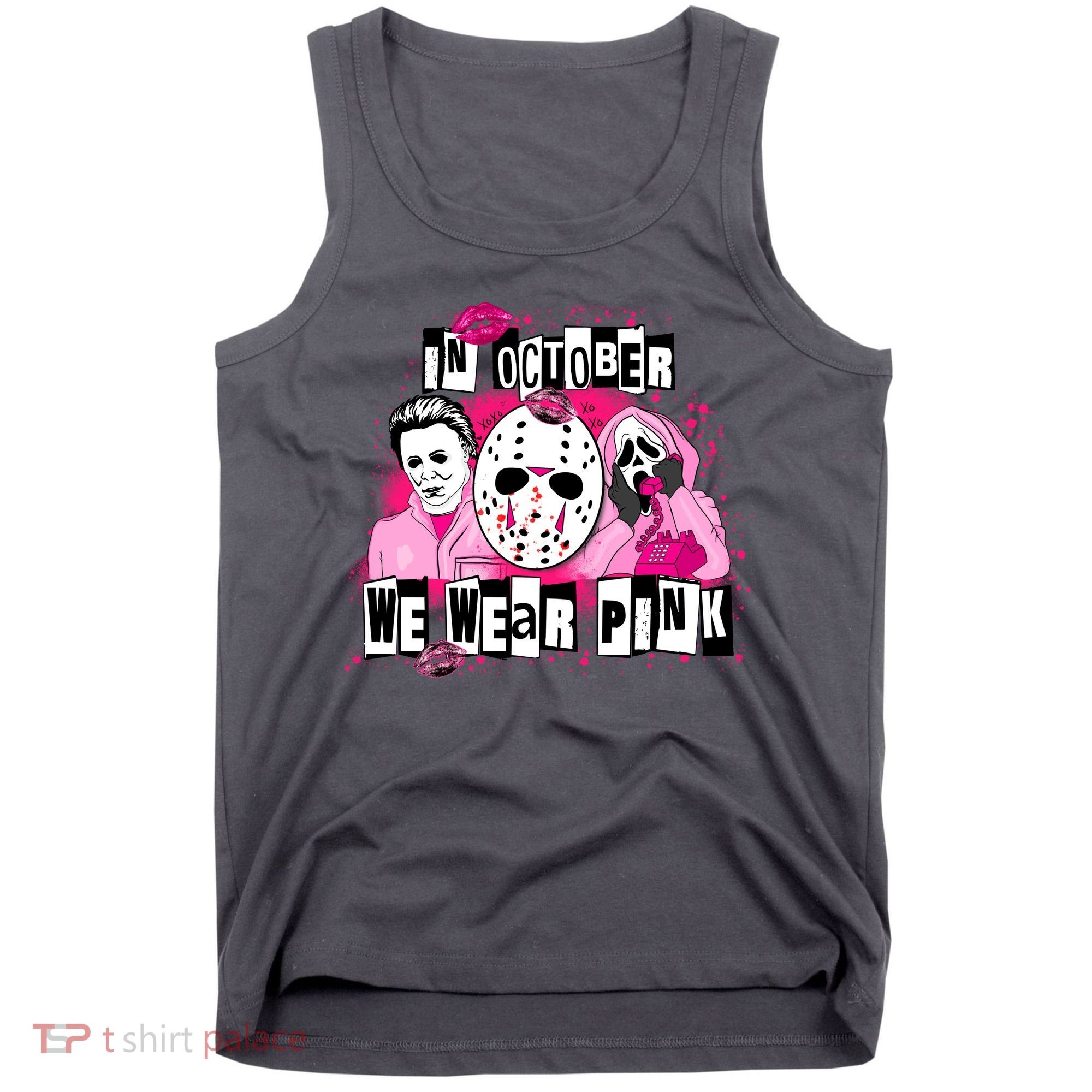 Breast Cancer Horror Movie Characters Halloween Tank Top