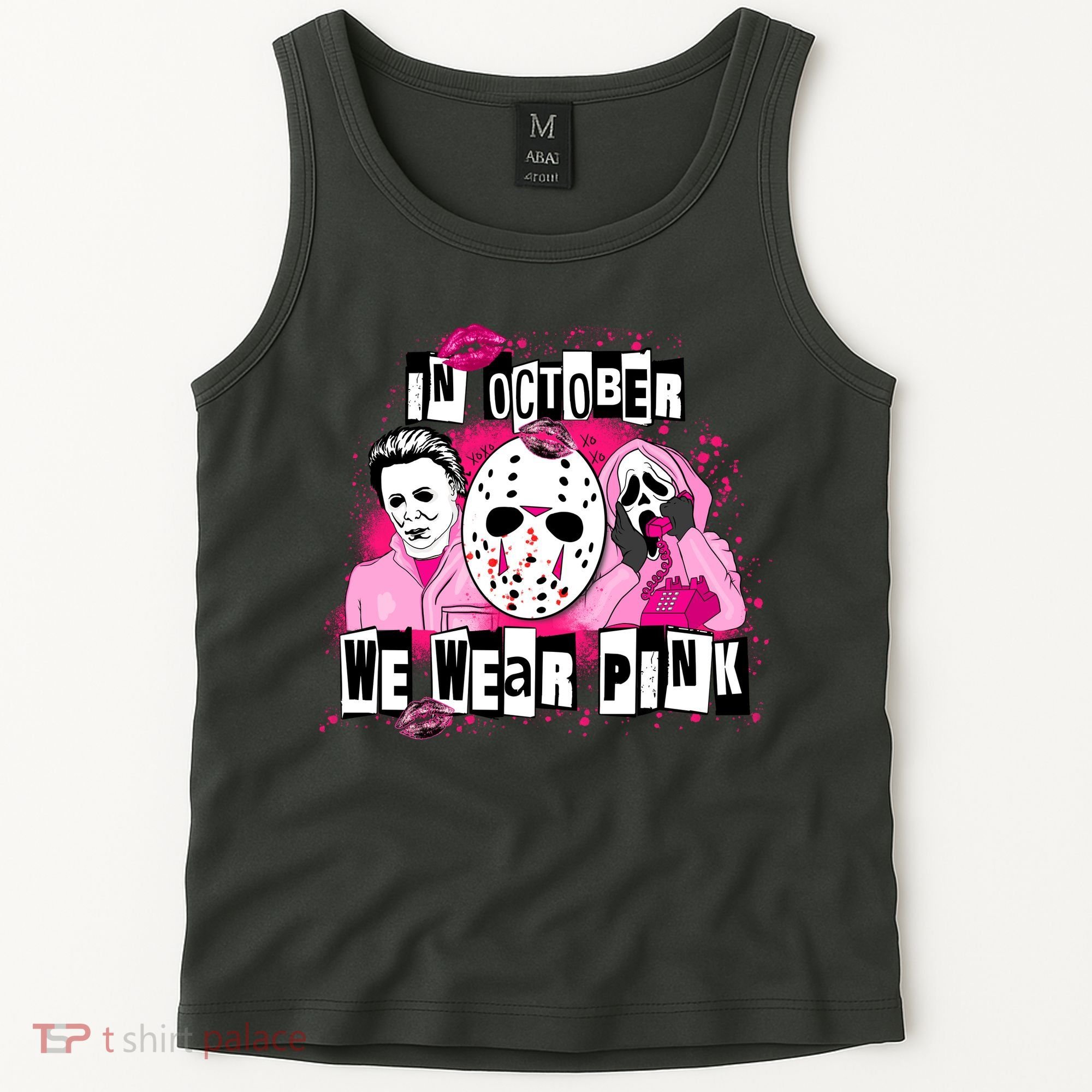 Breast Cancer Horror Movie Characters Halloween Tank Top