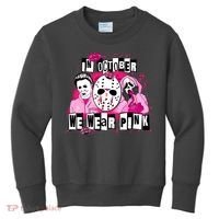 Breast Cancer Horror Movie Characters Halloween Kids Sweatshirt thumb 0