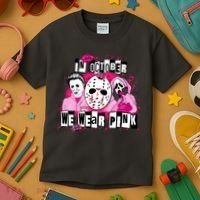 Breast Cancer Horror Movie Characters Halloween Kids T-Shirt thumb 3
