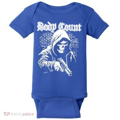 Body Count Hooded Skull Baby Bodysuit