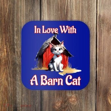 Barn Cat In Love With Barn Cat Funny Cat Lovers Design  Coaster