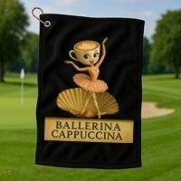 Ballerina Cappuccina Italian Brainrot Meme Ballerina Golf Towel thumb 1